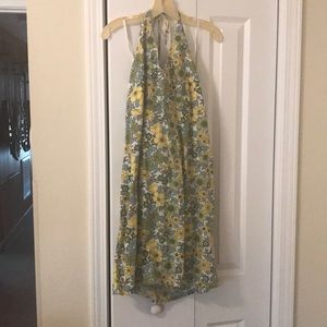 Printed cotton halter dress